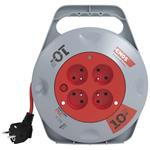 Emos P19410N, predlžovací kábel na bubne, 10 m, 4 zásuvky, červený, PVC, 230 V, 1 mm2