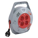 Emos P19410N, predlžovací kábel na bubne, 10 m, 4 zásuvky, červený, PVC, 230 V, 1 mm2