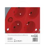 Emos P19410N, predlžovací kábel na bubne, 10 m, 4 zásuvky, červený, PVC, 230 V, 1 mm2