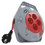 Emos P19410N, predlžovací kábel na bubne, 10 m, 4 zásuvky, červený, PVC, 230 V, 1 mm2