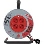Emos P194151, predlžovací kábel na navíjacom bubne 230V, 4x zásuvka 15m, čierny, 1 mm2