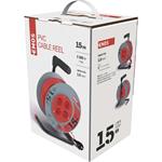 Emos P194151, predlžovací kábel na navíjacom bubne 230V, 4x zásuvka 15m, čierny, 1 mm2