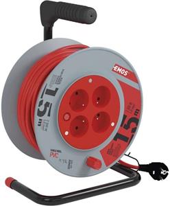 Emos P194151, predlžovací kábel na navíjacom bubne 230V, 4x zásuvka 15m, čierny, 1 mm2