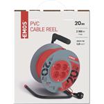 Emos P19420, predlžovací kábel 230V 4x zásuvka 20,0m na navíjacom bubne, oranžový, 1 mm2