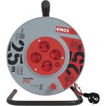 Emos P19425, predlžovací kábel 230V 4x zásuvka 25,0m na navíjacom bubne, oranžový, 1,5mm2