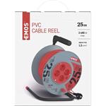 Emos P19425, predlžovací kábel 230V 4x zásuvka 25,0m na navíjacom bubne, oranžový, 1,5mm2