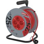 Emos P194252, predlžovací kábel na navíjacom bubne 230V, 4x zásuvka 25m, oranžový, 1 mm2