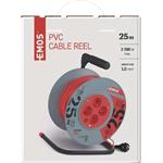 Emos P194252, predlžovací kábel na navíjacom bubne 230V, 4x zásuvka 25m, oranžový, 1 mm2