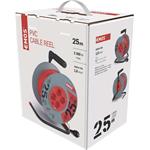 Emos P194252, predlžovací kábel na navíjacom bubne 230V, 4x zásuvka 25m, oranžový, 1 mm2