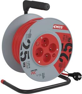 Emos P194253, predlžovací kábel na navíjacom bubne 230V, 4x zásuvka 25m, oranžový, 1,5mm2