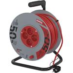 Emos P19450, predlžovací kábel na bubne 50 m, 4 zásuvky, červený, PVC, 230 V, 1,5 mm2