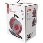 Emos P19450, predlžovací kábel na bubne 50 m, 4 zásuvky, červený, PVC, 230 V, 1,5 mm2