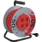 Emos P19450P, predlžovací kábel na bubne 50 m, 4 zásuvky, červený, PVC, 230 V, 1,5 mm2