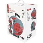 Emos P19450P, predlžovací kábel na bubne 50m, 4 zásuvky, PVC, červený, 1,5 mm2