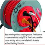 Emos P19450P, predlžovací kábel na bubne 50m, 4 zásuvky, PVC, červený, 1,5 mm2