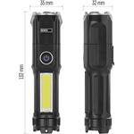 Emos P3214, nabíjateľná plastová LED/COB LED ručná baterka, 150 lm