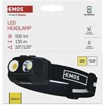 Emos P3542, COB LED nabíjacia čelovka, 500 lm, 130 m, Li-pol 1200 mAh