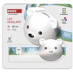 Emos P3543, LED nabíjacia čelovka medveď, 80 lm, Li-Pol 500 mAh