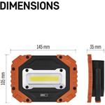 Emos P4113, COB LED pracovné svietidlo, 700 lm, 4× AA