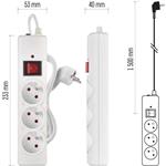 Emos P54013, prepäťová ochrana, 3 zásuvky, 1,5 m, biela