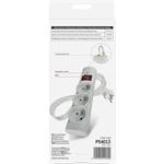Emos P54013, prepäťová ochrana, 3 zásuvky, 1,5 m, biela