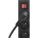 Emos P54014, prepäťová ochrana, 3 zásuvky, 1,5 m, čierna