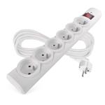 Emos P54017, prepäťová ochrana, 6 zásuviek, 5 m, biela