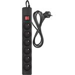 Emos P54018, prepäťová ochrana, 6 zásuviek, 1,5 m, čierna