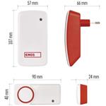 Emos P5750.2R, domový bezdrôtový zvonček bez batérie do zásuvky