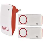 Emos P5750.2T, domový bezdrôtový zvonček bez batérie do zásuvky, s 2 tlačidlami