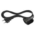 Emos PC01301, dvojžilový pohyblivý prívod 1,5 m, 1 zásuvka, čierny, PVC, 0,75 mm2