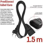 Emos PC01303, dvojžilový pohyblivý prívod 3 m, 1 zásuvka, čierny, PVC, 0,75 mm2