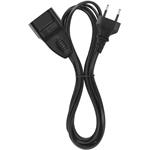 Emos PC01303, dvojžilový pohyblivý prívod 3 m, 1 zásuvka, čierny, PVC, 0,75 mm2