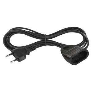 Emos PC01303, dvojžilový pohyblivý prívod 3 m, 1 zásuvka, čierny, PVC, 0,75 mm2