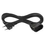 Emos PC01305, dvojžilový pohyblivý prívod 5 m, 1 zásuvka, čierny, PVC, 0,75 mm2