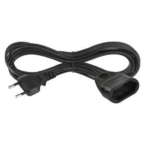 Emos PC01305, dvojžilový pohyblivý prívod 5 m, 1 zásuvka, čierny, PVC, 0,75 mm2