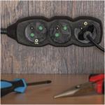 Emos PC0312, predlžovací kábel 2 m, 3 zásuvky, PVC, čierny