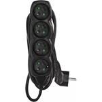 Emos PC0415R, predlžovací kábel 5m, 4 zásuvky, čierny, 1,5 mm2