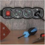 Emos PC1311, predlžovací kábel 230V 3x zásuvka 1,5m s vypínačom čierny