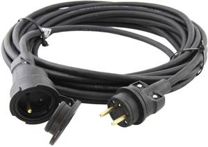 Emos PM0501, vonkajší predlžovací kábel 10 m, 1 zásuvka, guma, čierny, 1,5mm2