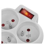 Emos rozbočovacia zásuvka 3 x gulatá, biela