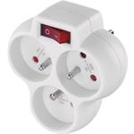 Emos rozbočovacia zásuvka 3 x gulatá, biela
