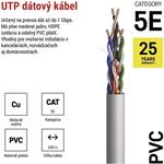 Emos S9135 kábel, cat. 5e, UTP drôt PVC Basic, 100m, sivý