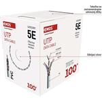 Emos S9135 kábel, cat. 5e, UTP drôt PVC Basic, 100m, sivý