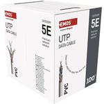 Emos S9141 kábel, cat. 5e, UTP drôt, 100m, sivý
