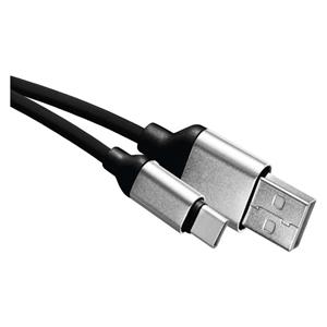 Emos SM7025BL, USB kábel 2.0 A/M - C/M, 1m, čierny