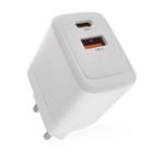 Emos V02G20, univerzálny USB-A a USB-C adaptér GaN do siete PD 20 W max.