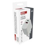 Emos V02G20, univerzálny USB-A a USB-C adaptér GaN do siete PD 20 W max.