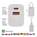 Emos V02G20, univerzálny USB-A a USB-C adaptér GaN do siete PD 20 W max.