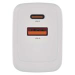 Emos V02G20, univerzálny USB-A a USB-C adaptér GaN do siete PD 20 W max.